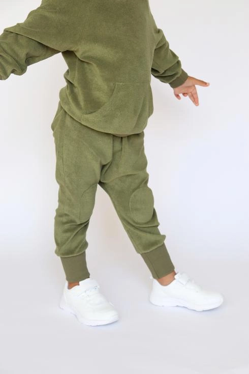 Khaki Towelling Cotton Tracksuit - Image 4