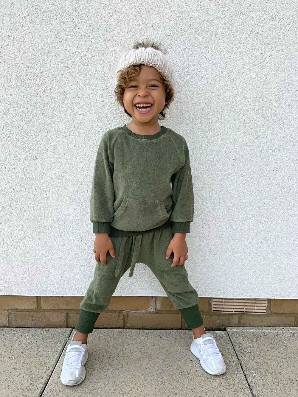 Khaki Towelling Cotton Tracksuit