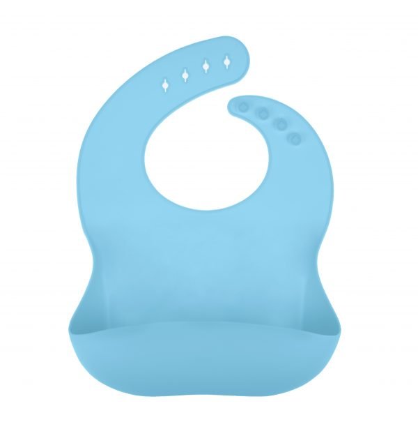 Waterproof Silicone Weaning Baby Bibs Pink and Blue - Image 2