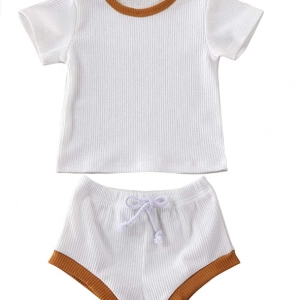 White Ribbed Summer Set