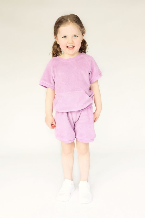 Lilac Cotton Summer Towelling Tracksuit - Image 3
