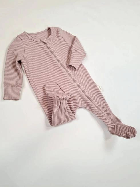 Creamy Mocha Zip Up Babygrow - Image 3