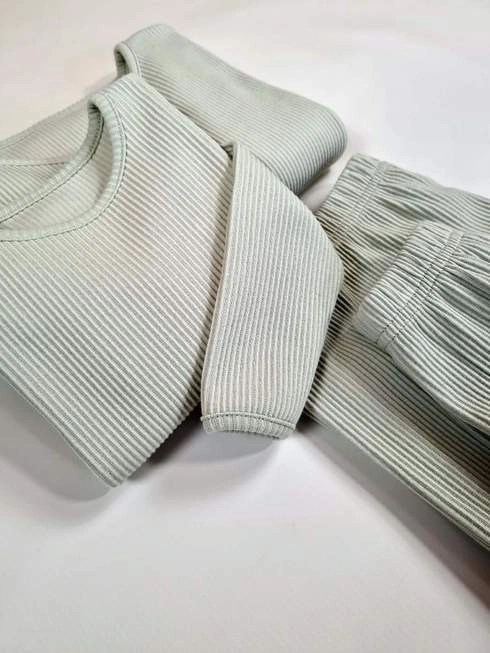 Sage Ribbed Lounge Wear - Image 2