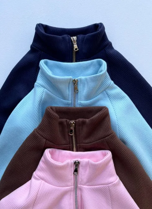Peony Pink Fleeced Ribbed Tracksuit - Image 2