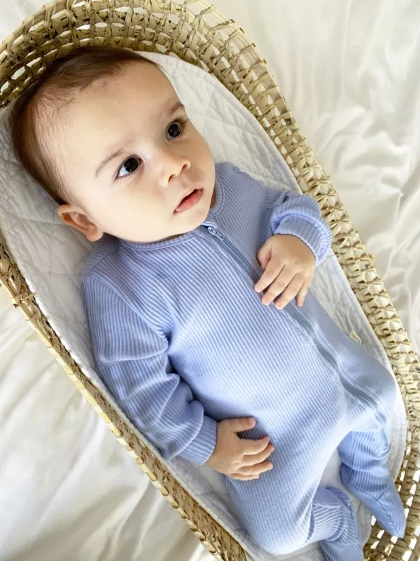 Sky Blue Zip Up Babygrow