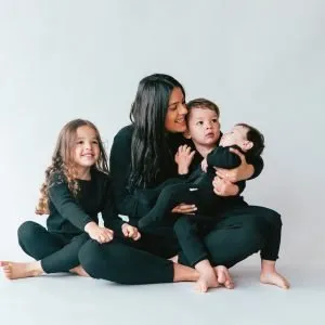 Black Ribbed Lounge Wear