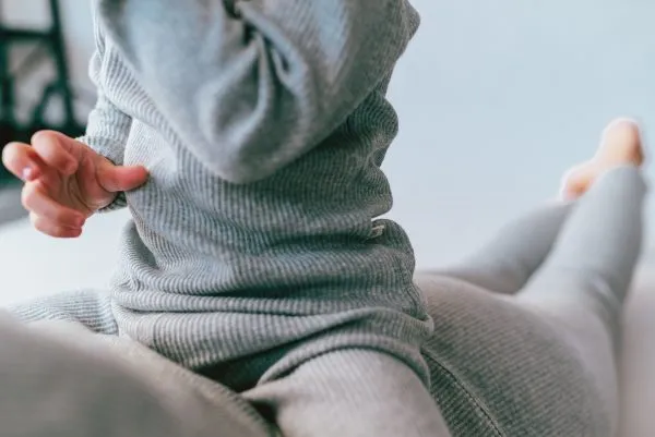 Smooth Grey Ribbed Lounge Wear - Image 3