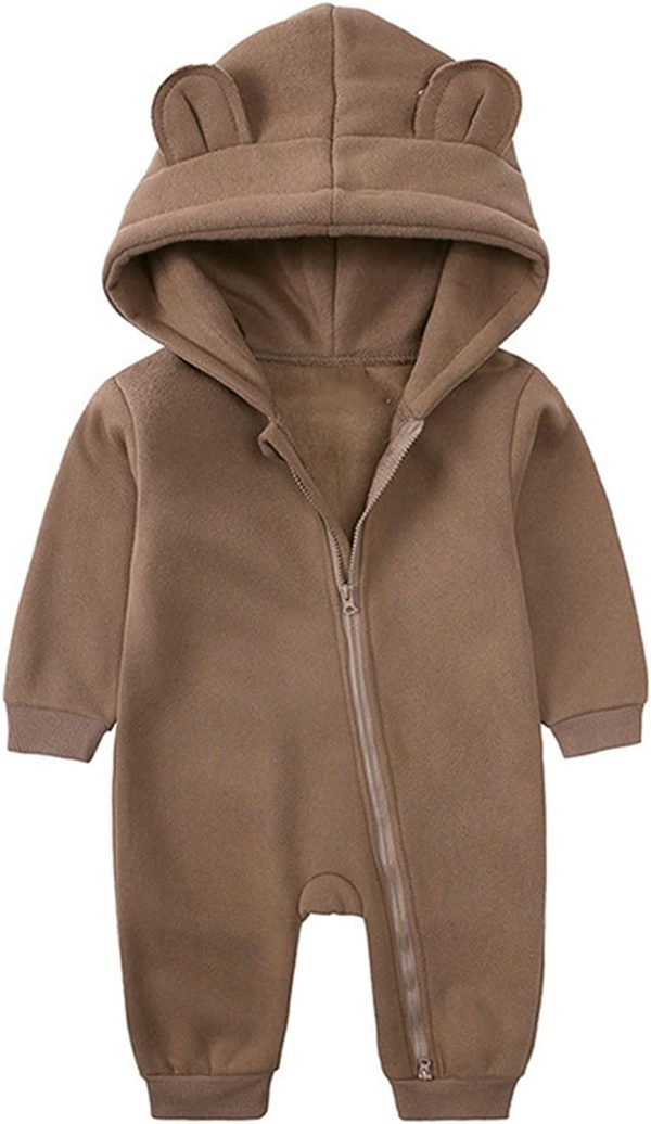 Brown Bear Hooded Fleeced Bodysuit - Image 2