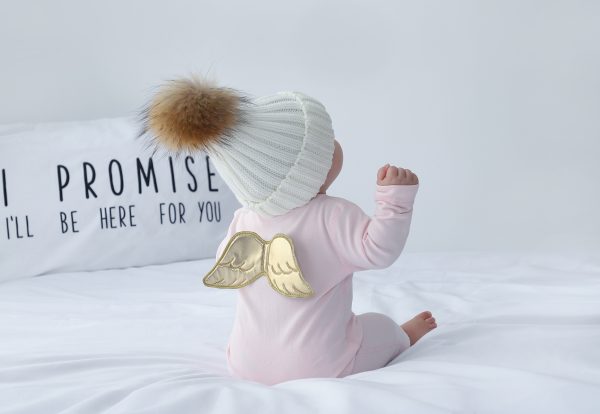 Organic Cotton Pink Angel Sleepsuit - Image 3