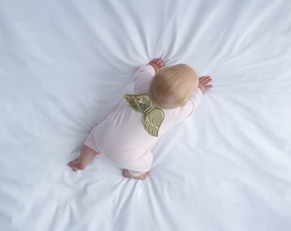 Organic Cotton Pink Angel Sleepsuit